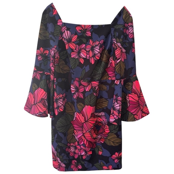 Trina Turk Miley Bell Sleeves Floral Dress Size 8 - Picture 3 of 11